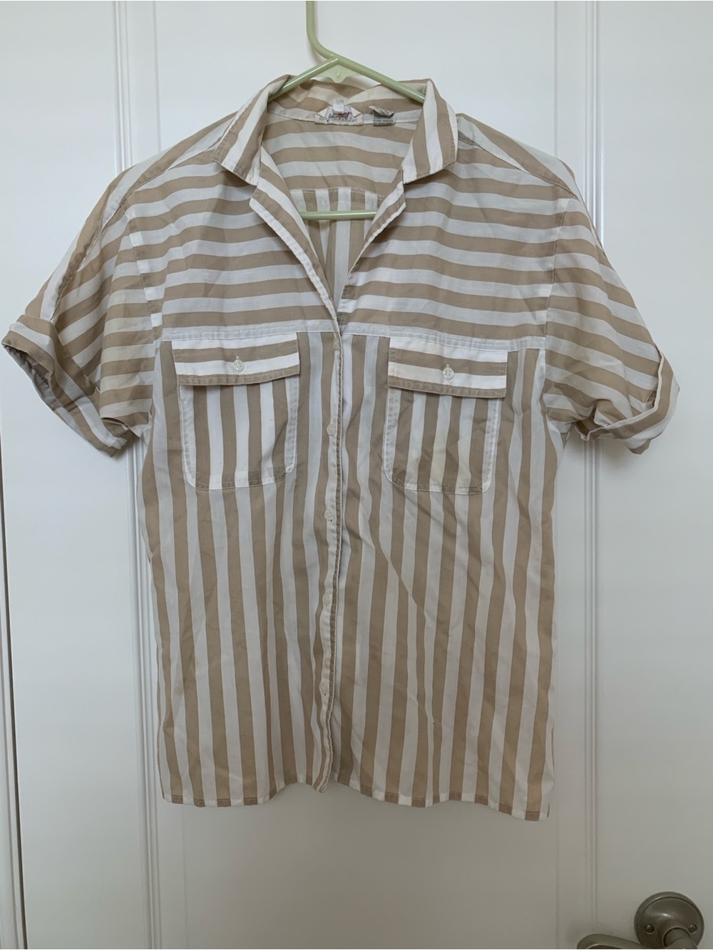 Vintage Arrow For Her Striped Short Sleeve Camp Shirt Button Up Size 10